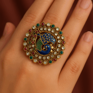 Peacock Design Gold Ring